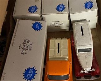 Vintage Diecast Banks in Boxes