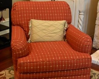 Upholstered Chair and Ottoman