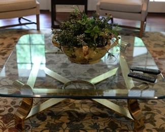 Brass and Glass Coffee Table