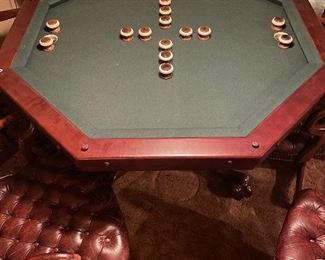 $2500 ~ Ultra-sharp, 3-n-1 gaming table with 6 tufted-leather chairs on rollers. A couple of the wheels need to be attached more securely, but other than that, it’s perfect! Call or text Lisa @ 615-854-8535