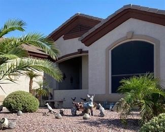 Stone garden statues