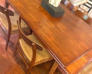 Vintage MCM Hans Werner Expandable table and 6 chairs