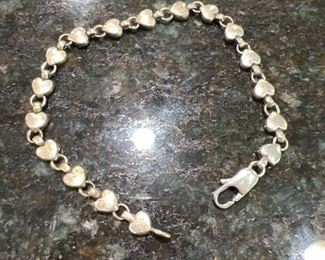 Bracelet Marked Sterling Silver Tiffany & Co. Chain of Hearts