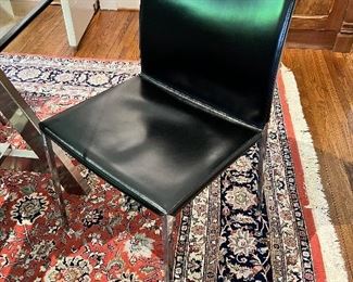 Vintage italian Zanotta leather dining chairs