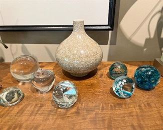 Tiffany glass paperweights, scottish glass