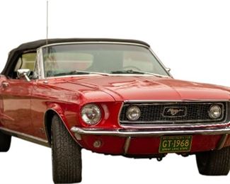 Mustang 1968 1 of 1 with Marti Report Red Convertible, Black Top, 290, Black Interior