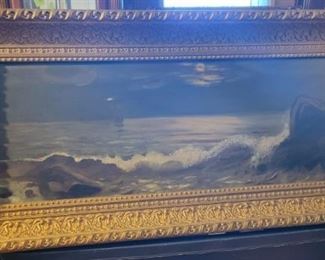 Lake Scene with Moon by LC