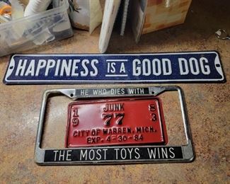 Signs, License Plate Frame, City of Warren Junk Plate