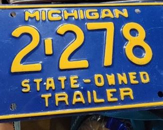 Mi State Owned Trailer Plate