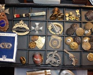 Military, Police, German and Other Badges and Pins and Buttons