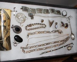 Sterling Jewelry, Scrimshaw signed