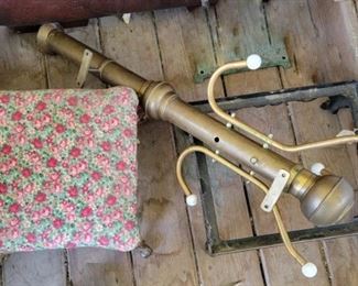 Wall Brass Hall Tree, Stool, Metal Frame