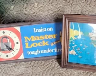 Master Lock Clock, Lighted World Map