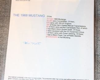 68 Mustang Marti Report