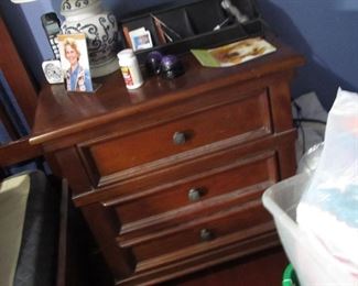 one of a pair of solid wood end tables