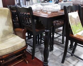 Bistro Height Kitchen Set 6 Chairs solid wood.