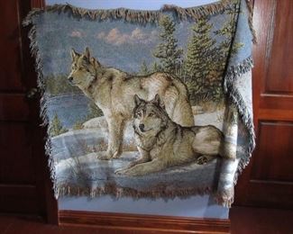 Wolves Tapestry signed