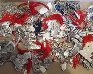 Avon Yearly Pewter Christmas Ornaments