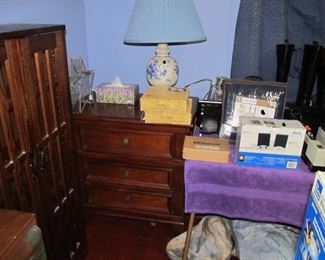 one of a pair of solid wood night stands