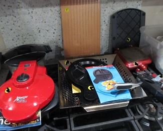 Kitchen appliances. If no one buys that pocket sandwich maker, it's mine.