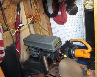 drill press works, + blower works and a view of one of 3 antique printing presses that are available