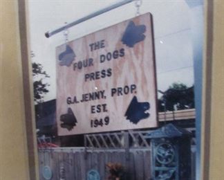 Sign for "The Four Dogs Press est 1949