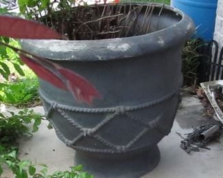 giant flower pot on front poach