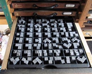 One of 90 full trays of lead type.