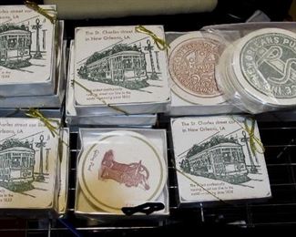 Sets of Coasters made in the print shop in the back yard. Great inexpensive gifts