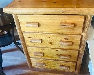 Rustic 4 drawer chest of drawers - set of 2