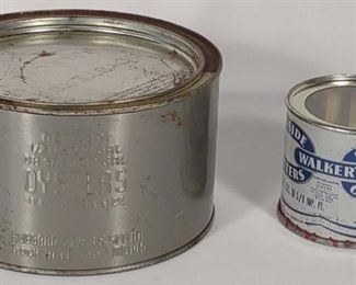 (2) Oyster Tins Walkers Seaside & Hubbard Brand	
