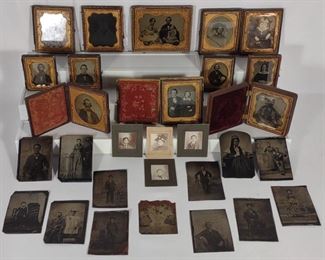 Antique Tintype & Ambrotype Framed Photographs A	