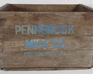 Pennbrook Milk Co Wooden Advertising Milk Crate	