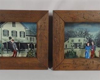 Pair of Pat Biddle Rock Hall, MD Art Pieces	