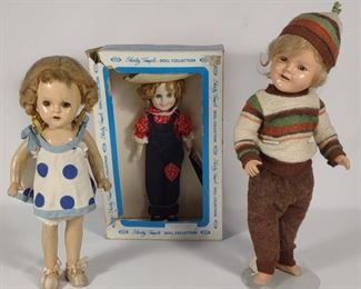 3 Ideal Shirley Temple Composite Dolls (1930s)	