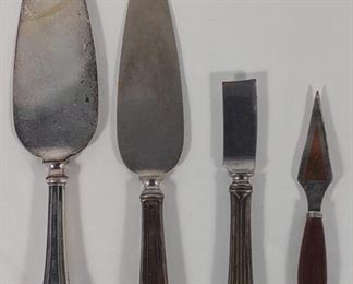 Sterling Silver Handled Pie Servers & Letter	