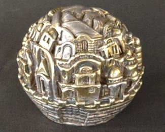 Signed Sam Philipe Sterling Jerusalem Globe	