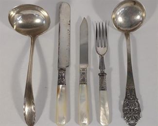 5 pc. Sterling Silver Ladles & MOP Handled Set	