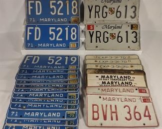 Early 1970s Maryland License Plates	