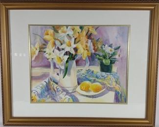 Peggy Blades Watercolor Painting of Table Setting	