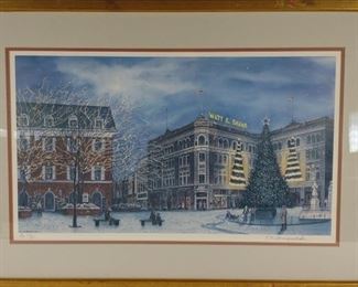 T. F. Hermansader Signed Print of Penn Square	
