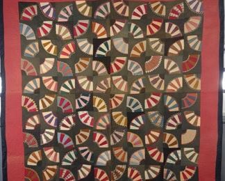 Patchwork Fan Quilt Hand Stitched	