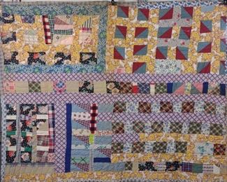 Antique Hand Stitched Patchwork Quilt	