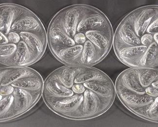 Six (6) Arcoroc France Oyster Plates	
