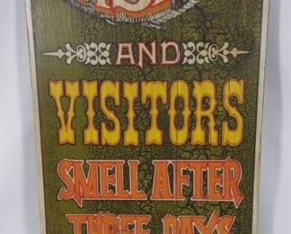 George Nathan Fish & Visitors Wood Sign	