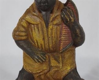 Cast Iron Black Americana Coin Bank	