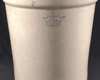 6 Gallon Robinson Ransbottom Stoneware Crock	