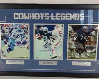 Autographed Dallas Cowboys Legends Frame w/ COA	