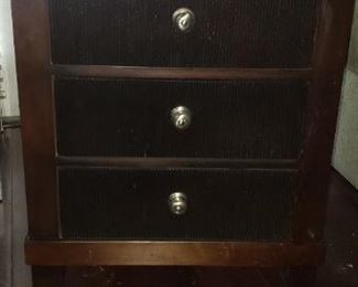 3 drawer heavy wood end table