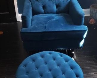 Tufted rocker and ottoman 